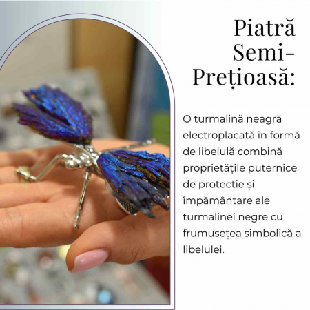 Amuleta Transformare - Libelula Turmalina Neagra Curcubeu [4]