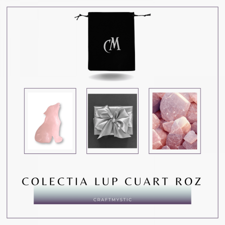 Figurina Lup din Cuart Roz Natural, 5 cm - Favorizeaza Echilibrul Emoțional si Armonia [9]