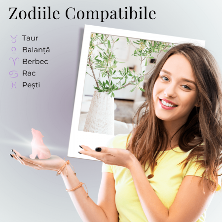 Figurina Lup din Cuart Roz Natural, 5 cm - Favorizeaza Echilibrul Emoțional si Armonia [6]