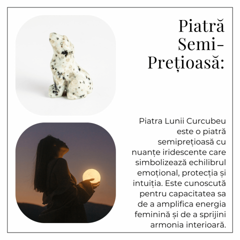 Figurina Lup din Piatra Lunii Curcubeu - Energie si Protecte Spirituala [5]