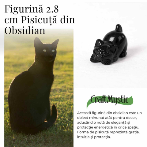 Pisicuta Alintata din Obsidian Negru – Talisman de Protectie si Intuitie [5]