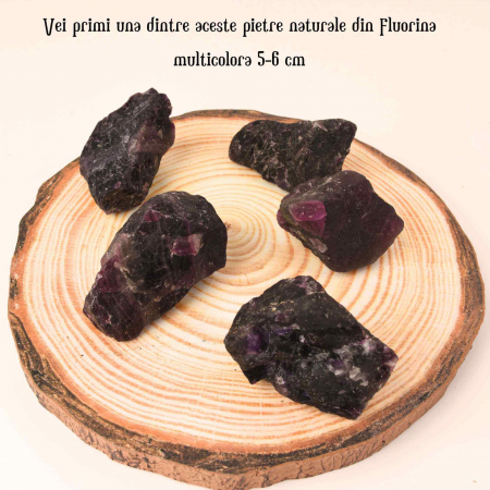 Fluorina Multicolora Bruta Naturala 7-8 cm - Cadoul Perfect pentru Meditatie, Decor si Colectionari - Piatra Semipretioasa pentru Vindecare si Echilibru [2]