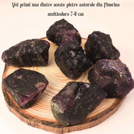Fluorina Multicolora Bruta Naturala 7-8 cm - Cadoul Perfect pentru Meditatie, Decor si Colectionari - Piatra Semipretioasa pentru Vindecare si Echilibru [2]