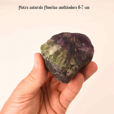 Fluorina Multicolora Bruta Naturala 7-8 cm - Cadoul Perfect pentru Meditatie, Decor si Colectionari - Piatra Semipretioasa pentru Vindecare si Echilibru [1]