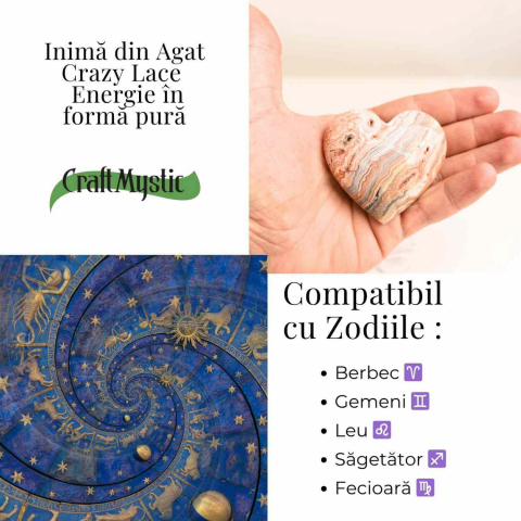 Inima din Crazy Lace Agat – Energie, Echilibru si Vitalitate [3]