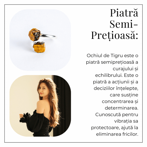 Protectie in fiecare zi – Inel dublu Ochi de tigru natural in forma bruta [5]