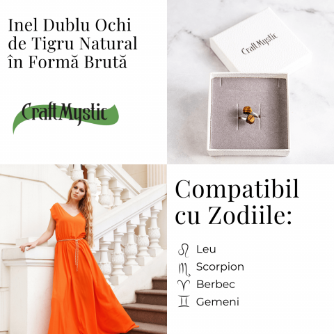Protectie in fiecare zi – Inel dublu Ochi de tigru natural in forma bruta [4]