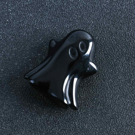 Figurina 3.5 cm in forma de fantoma din piatra semipretioasa Cuart Roz, sculptata manual [3]