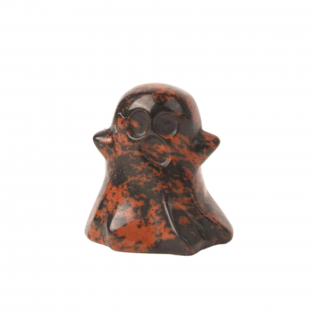 Cristale Decorative - Figurina 3.5 cm in forma de fantoma din piatra semipretioasa Cuart Roz, sculptata manual