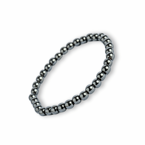 Putere si claritate – Bratara elastica cu pietre de hematit 6 mm [8]
