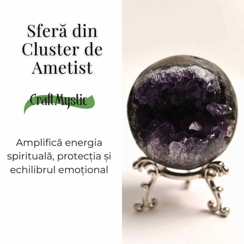 Sfera Cluster Ametist 6-8 cm - Energie Pozitiva si Relaxare [1]