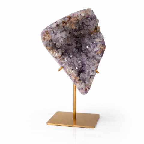 Cristale și Pietre Semiprețioase - Geoda din ametist naturala pe suport metalic – cristal brazilian unicat 1.05 g