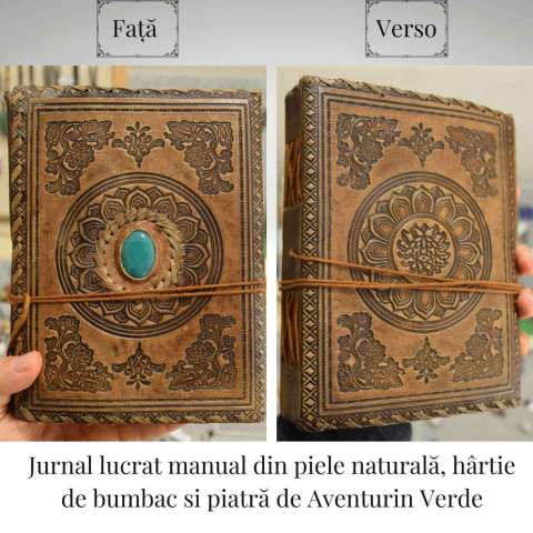 Jurnal piele naturala cu aventurin verde – Creativitate si energie pozitiva [2]