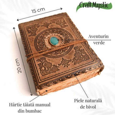 Jurnal piele naturala cu aventurin verde – Creativitate si energie pozitiva [4]