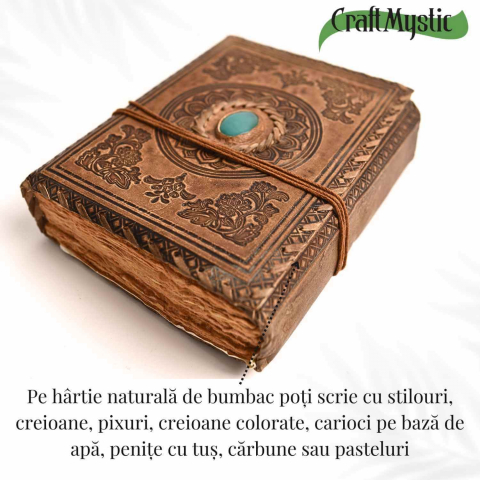 Jurnal piele naturala cu aventurin verde – Creativitate si energie pozitiva [1]