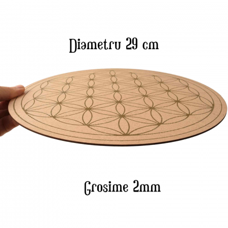 Grila din Placaj pentru Cristale cu Modelul Florii Vietii, Diametru 29 cm [1]