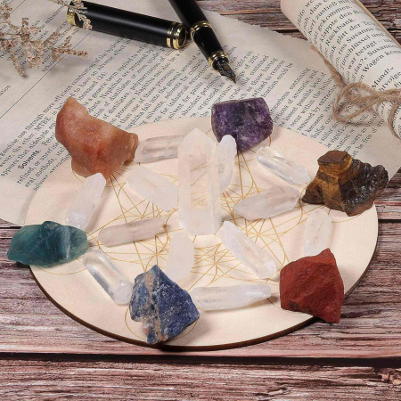 Grila din Lemn pentru Cristale cu Modelul Cubului lui Metatron, Diametru 25 cm [2]
