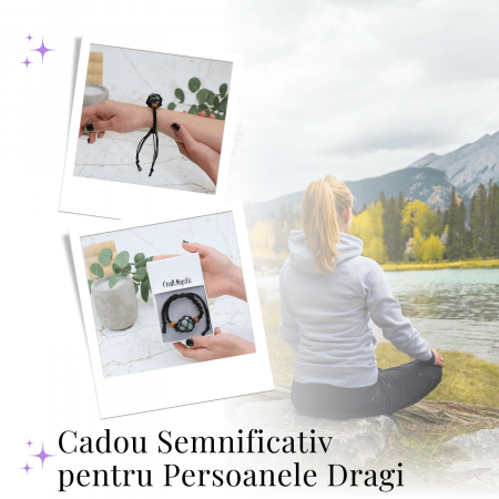 Bratara Reglabila din Sfoara Cerata Neagra cu Cosulet pentru Pietre si Cristale Semipretioase [6]