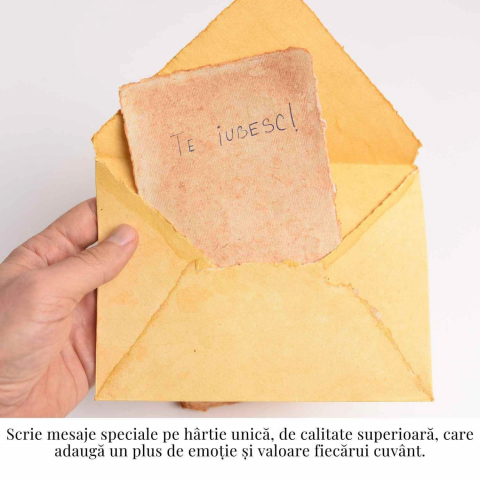 Hartie de bumbac galbena vintage 15x10 cm – Perfecta pentru arta si scris [1]