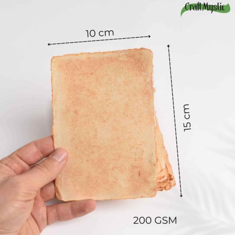 Hartie de bumbac galbena vintage 15x10 cm – Perfecta pentru arta si scris [3]