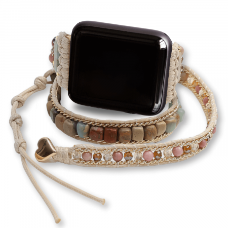 Bratara Boho cu Margele si Pietre Naturale, Compatibila Cureaua Apple Watch [0]