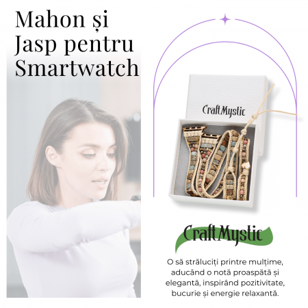 Bratara Boho cu Margele si Pietre Naturale, Compatibila Cureaua Apple Watch [4]