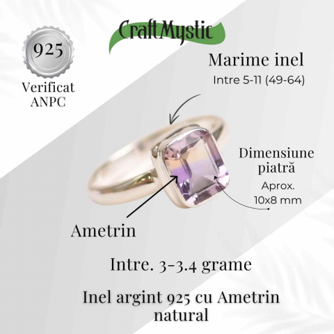 Inel argint 925 cu Ametrin natural – Claritate, armonie si eleganta [2]