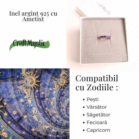 Inel din Argint 925 cu Ametist – Liniste Interioara si Protectie Energetica [4]