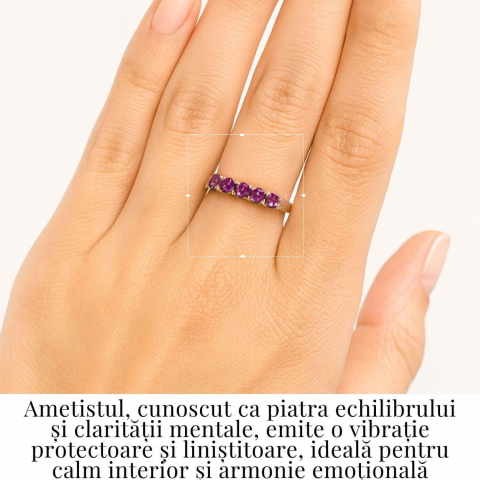 Inel din Argint 925 cu Ametist – Liniste Interioara si Protectie Energetica [1]