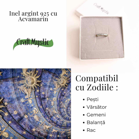 Inel Argint 925 cu Acvamarin fatetat– Claritate Mentala si Calm Interior [4]