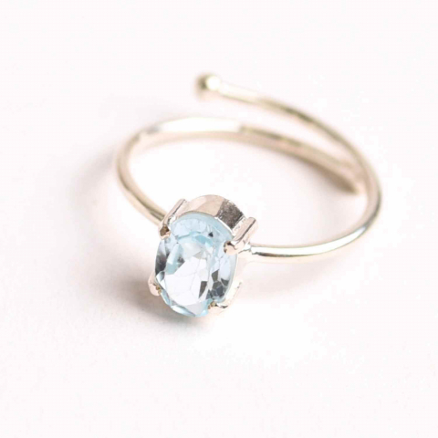 Inel din Argint 925 cu Topaz Albastru – Claritate Mentala si Expresie Autentica [0]