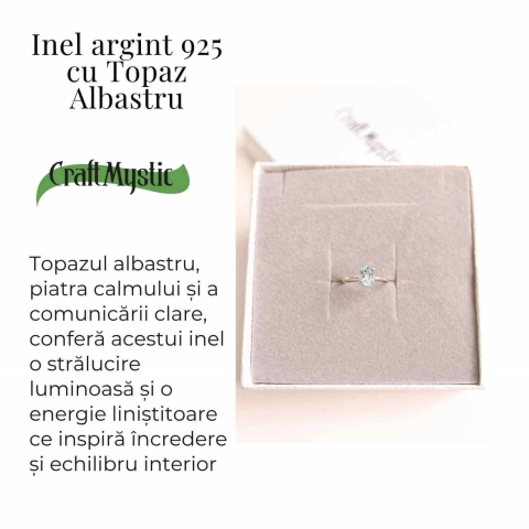 Inel din Argint 925 cu Topaz Albastru – Claritate Mentala si Expresie Autentica [2]