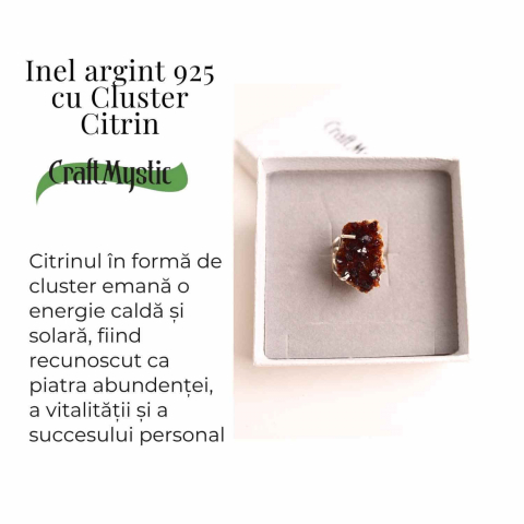 Inel Argint 925 cu Cluster de Citrin – Abundenta si Claritate Zilnica [2]
