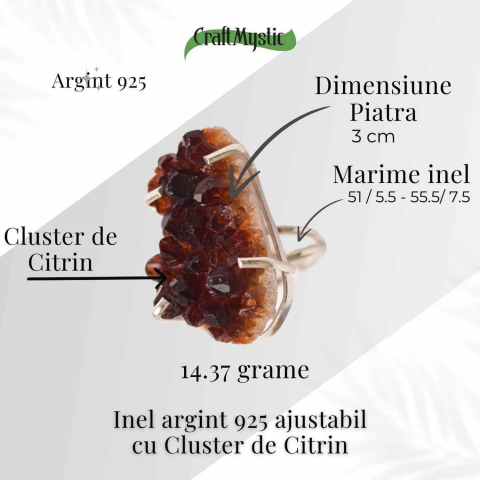 Inel Argint 925 cu Cluster de Citrin – Abundenta si Claritate Zilnica [3]
