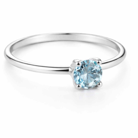 Pesti - Inel din Argint 925 cu Topaz Albastru Fatetat – Claritate si Calm Interior