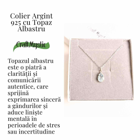 Claritate si Expresivitate – Colier Argint 925 cu Topaz Albastru fatetat Lacrima [2]