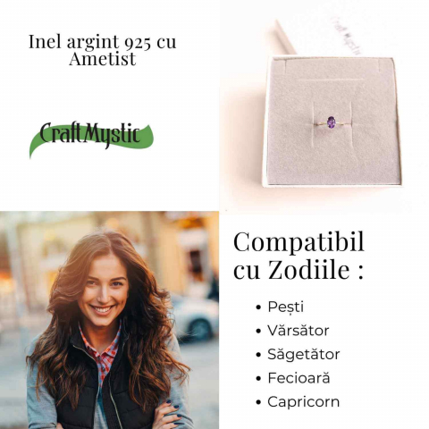 Inel Argint 925 cu Ametist Fatetat – Echilibru si Claritate Emotionala [3]