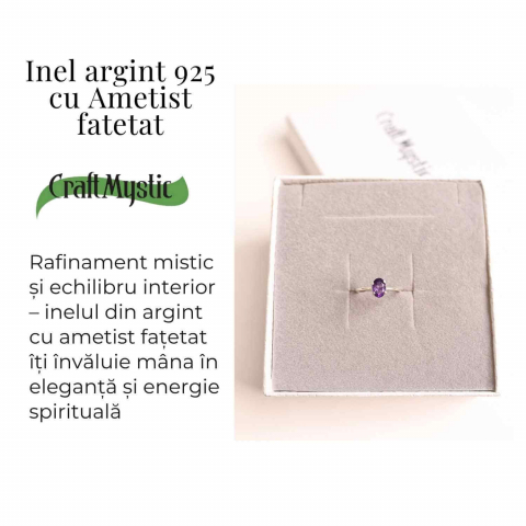 Inel Argint 925 cu Ametist Fatetat – Echilibru si Claritate Emotionala [2]
