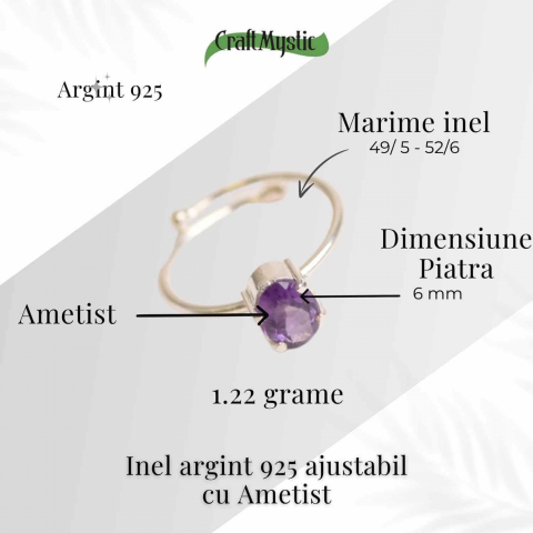 Inel Argint 925 cu Ametist Fatetat – Echilibru si Claritate Emotionala [4]