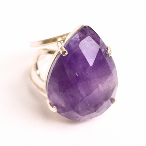 Inel Argint 925 cu Ametist Fatetat – Echilibru si Claritate Mentala [0]