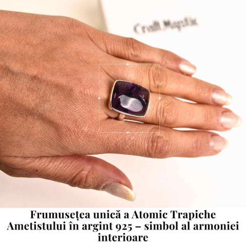 Inel argint 925 cu Atomic Trapiche Ametist dreptunghiular – Claritate si Protectie Spirituala [1]