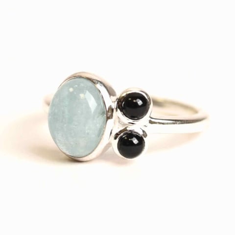 Inel argint 925 cu Acvamarin si Onix Negru – Claritate si Protectie [6]