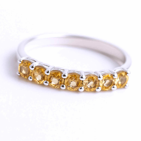 Inel Argint 925 cu Citrin – Energie Solara si Abundenta Zilnica [0]