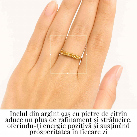 Inel Argint 925 cu Citrin – Energie Solara si Abundenta Zilnica [1]