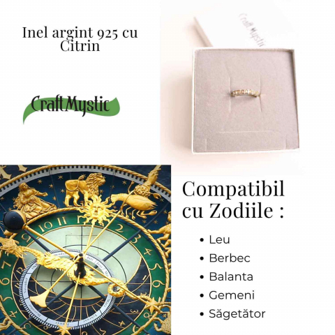 Inel Argint 925 cu Citrin – Energie Solara si Abundenta Zilnica [4]