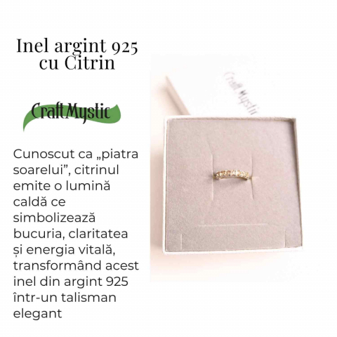 Inel Argint 925 cu Citrin – Energie Solara si Abundenta Zilnica [2]
