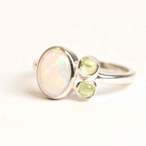 Inel argint 925 cu Opal Etiopian si Peridot – Lumina si Renastere [5]