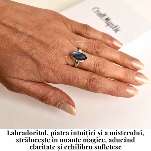 Inel Argint 925 cu Labradorit fatetat forma delica– Intuitie si Protectie [1]