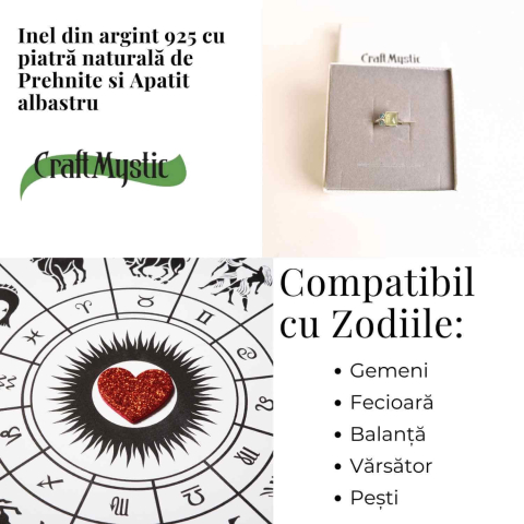 Inel Argint 925 cu Prehnite si Apatit Albastru – Claritate si Armonie Interioara [3]