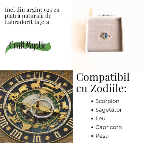 Inel Argint 925 cu Labradorit fatetat froma Lacrima – Vindecare si Intuitie [3]